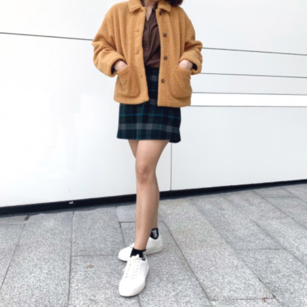 Uniqlo_ Brown Wool Blend Miniskirt_Size 2